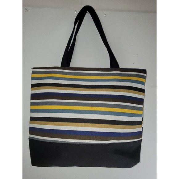 Women's Handbag Shoulder BEACH striped bag multicolor shoppers tote - Picture 10 of 16